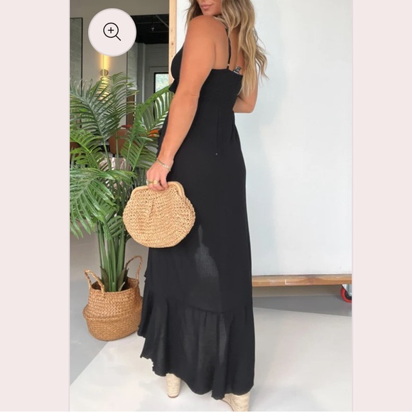 Black Ruffled Maxi Dress - Picture 2 of 3